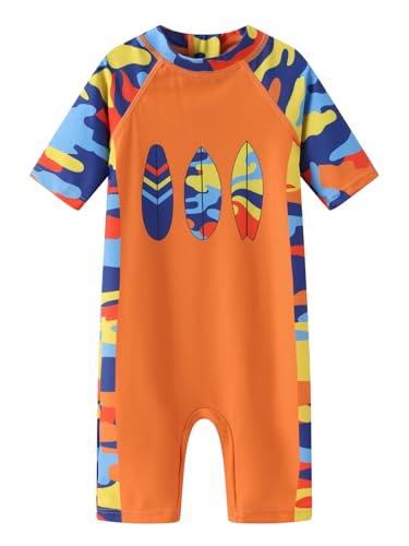 Aisyee UV Baby Badeanzug Jungen Kurzarm Kleinkind Einteiliger Camouflage Bademode Baby Schwimmanzug Jungen 74 80/12-18 Monate