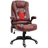 Vinsetto Ergonomic Vibrating Massage Office Chair High Back Executive Heated Chair with 6 Point Vibration Reclining Backrest Padded Armrest Red