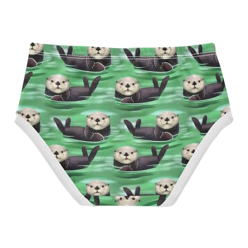 Colorful Girls Underwear Toddler 2t Cotton Girl Panties Cute Cute Otters Green Animal Briefs Kids Undies2