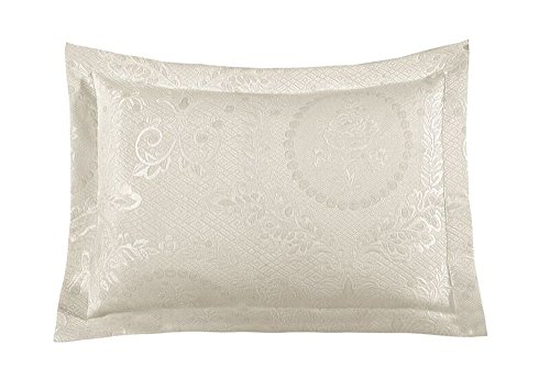 Europa Fine Linens Kensington Rose Matelasse Sham, Standard, Antique