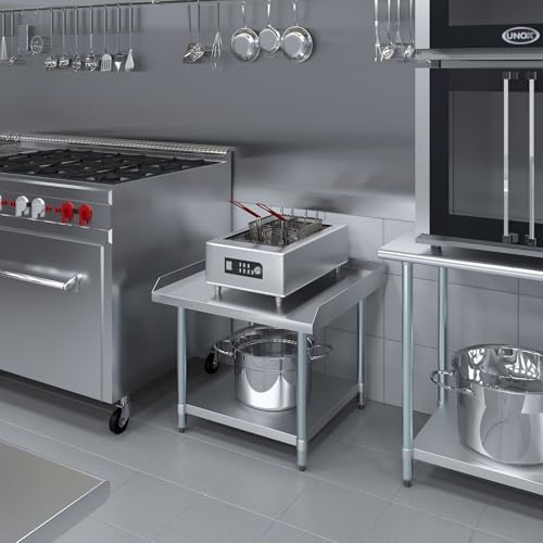 Image of AmGood Stainless Steel Equipment Stand - Heavy Duty, Commercial Grade, with Undershelf, NSF Certified (30 inch Width x 30 inch Length)