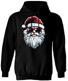 Tassenbrennerei Hoodie - Weihnachtspullover - Cooler Weihnachtsmann Pullover mit Weihnachtsmotiv - für Nikolaus, Weihnachten (DE/NL/SE/PL, Alphanumerisch, XL, Regular, Regular, Schwarz)