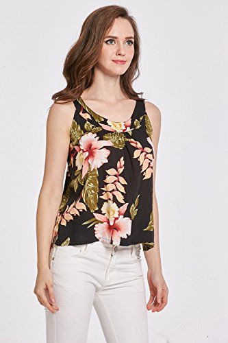 Image of Family Matching Hawaiian Clothes, Black Rafelsia | Lightweight 100% rayon • Family matching outfits • Beach vacations • Luaus • Cruises • Family photos