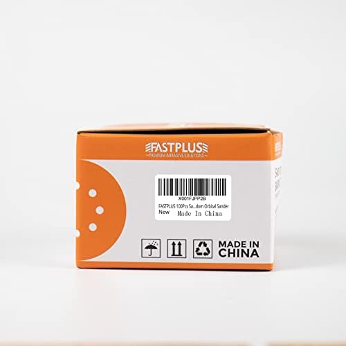 FASTPLUS 100Pcs Sanding Discs, 125mm Sanding Discs Pads, 5-Inch 8-Hole Hook and Loop Sanding Discs,10Pcs Each of 40/60/80/120/180/240/320/400/600/800 Assorted Grits for Random Orbital Sander