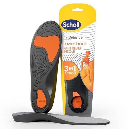 Scholl In-Balance Orthotics Lower Back Pain Insoles for Men and Women - Helps to Relieve Lower Body Pain, Orthopedic Shoe Inserts with Deep Heel Cup & Arch Support with Pressure Redistribution