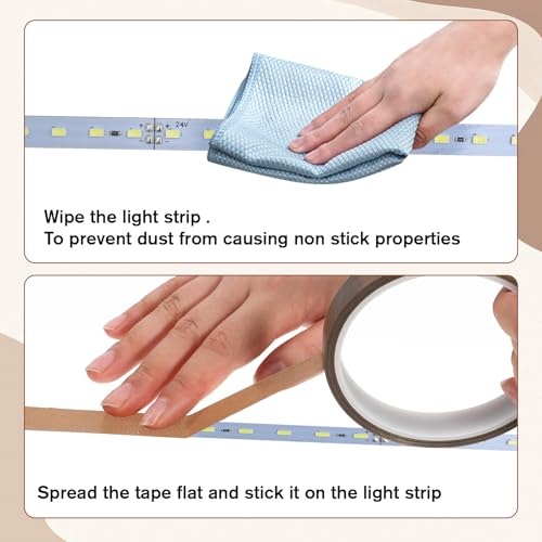 HJZHII 2 Rollen Dimming Tape Aufkleber, Verdunkelungsband LED Streifen Abdeckung Dimmen Light Elektronikgeräte Dimmaufkleber Klebeband für LED Strip TV Hintergrundbeleuchtung Deko (Braun)