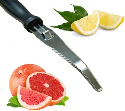 Better Houseware Grapefruit Knife curved serrated Stainless Steel Knife w/Nylon Handle, Serrated Edge grapefruit peeler knife, kiwi knife, lemon zester, Dishwasher Safe | Kitchen Utensils