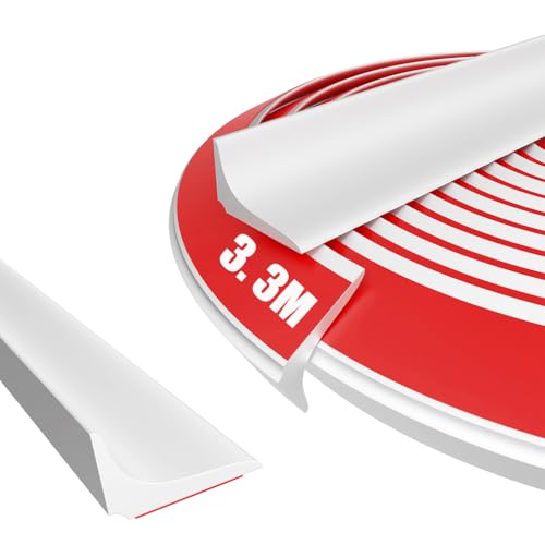 FFPMYF Joint d'étanchéité pour plan de travail de cuisine, en silicone, 1,5 x 2,5 x 330 cm, blanc