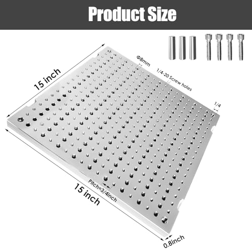 JMSMSH 15"x15"x0.8" Aluminum 6061 Fixture Plate Jig Custom CNC Machining Manufacturing - Thumbnail 3