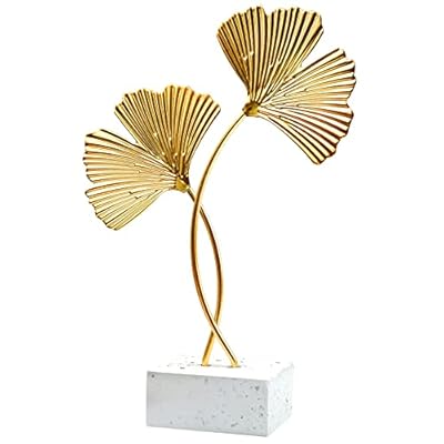 LTHERMELK Adornos en forma de hoja de ginkgo, escultura decorativa para escritorio, moderna y creativa para el hogar, para oficina, dormitorio, biblioteca (oro) | Ya disponible en tu tienda friki favorita! En mundofriki.es!