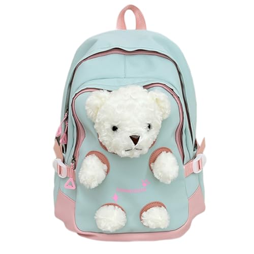 Green Bear Plush Travel Backpack