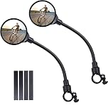 flintronic 2 x 360 Degree Rotating Wide Angle Bicycle Mirrors Acrylic Convex Safety Mirrors for Handlebar 22-30mm Accessories for All Bikes, Motorcycles