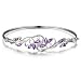 Sterling Silver Amethyst and White Topaz Bangle Bracelet