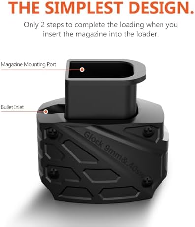 9mm/.40 Mag Speed Loader for Glock 17,18,19,22,23,24,26,27,34,35,45,47 Detail