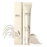 Natürliche Reis-Extrakt Augencreme,Anti-Aging Augenpflege Gegen Falten,Soothing Pflege Korean Skincare Augencreme mit Hyaluron,Feuchtigkeitsspendende Eye Cream für Geschmeidige Haut 20g
