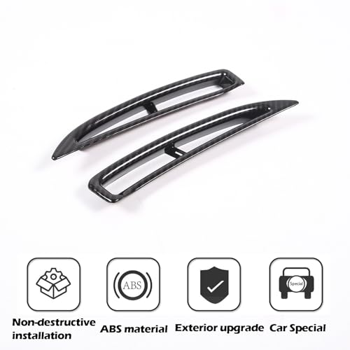 LLKUANG Car Fender Rear Air Vent Trim Cover Compatible with Chevrolet Corvette C6 2005-2013, Rear Side Air Flow Intake Hole Grille Exterior Molding Accessories (Carbon fiber texture) by LLKUANG - Image 3