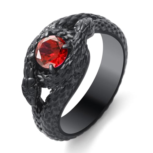 Snake Ring for Men Boys Stainless Steel Gothic Punk Snake Serpent Rings for Men Size 8/9/10/11/12/13