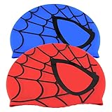 Unisex Badekappe Kinder, 2PCS Kinder Silikon Badekappe, Badekappen Elastische Schwimmkappe Kinder, Kind Schwimmkappe Bademütze für 3-12 Jahre Jugend Jungen Mädchen