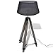 Produktbild Tidyard Verstellbare Stativ-Stehlampe aus Holz mit Stoffschirm Schwarz Adjustable Tripod Lamp Tripod Floor Lamp Wooden Tripod with Fabric Shade Grey