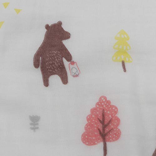 Image of Kassy Pop Printed 6 Layer Bamboo Muslin Blanket Cum Swaddling Towel for Baby, Toddlers | 70% Bamboo, 30% Cotton | AC Quilt, Multi-Purpose Blanket | 110cm x 110cm (Multicolor Print)