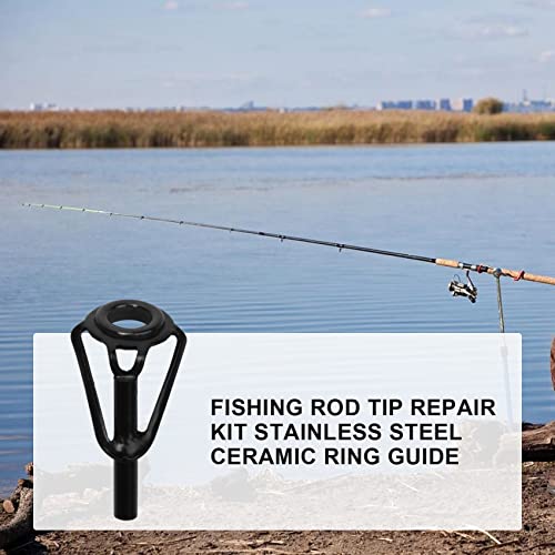 10 Pieces Fishing Rod Tips Replacement Kit Rod Tip Repair Kit Stainless Steel Ceramic Ring Guide Tips Rod Guide Replacement For Freshwater Saltwater Rod #TOP3