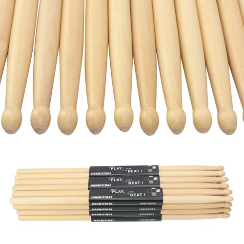 kukmakri 36 Pairs 5A Drum Sticks - 16 Inch Premium 5A Maple Wood Tip Drumsticks, Classic and Durable Wood Tip Drumsticks for Musical Instrument and Beginners by kukmakri - Image 3