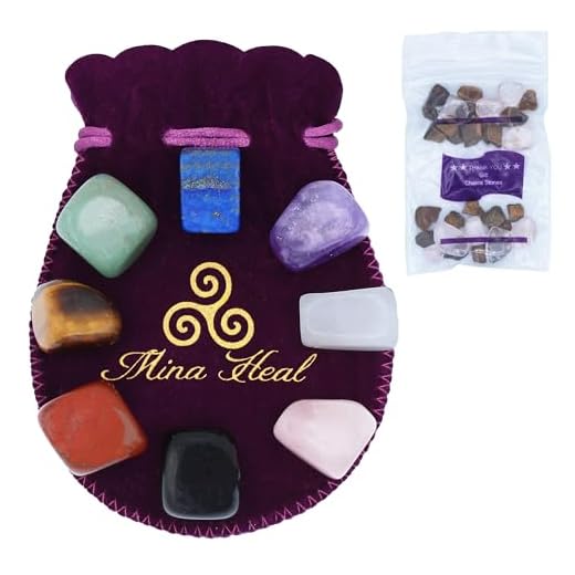 Piedras de chakra de cristal curativo natural para terapia de cristal, curación de chakras, meditación, piedras de preocupación, relajación, decoración. (8 piezas de piedras de chakras)