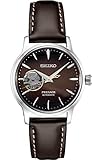Seiko Presage 自動巻きブラウンレザーウォッチ SSA783