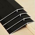 Blulu 4 Pcs Aluminum Floor Transition Strip 36 Inch, Threshold Ramps for Doorway Door Threshold Reducer Doorway Edge Trim Suitable for Threshold Height Less Than 1.6 Inches (Black)