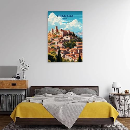 Impression sur toile vintage Grenade Espagne aux finitions soignees