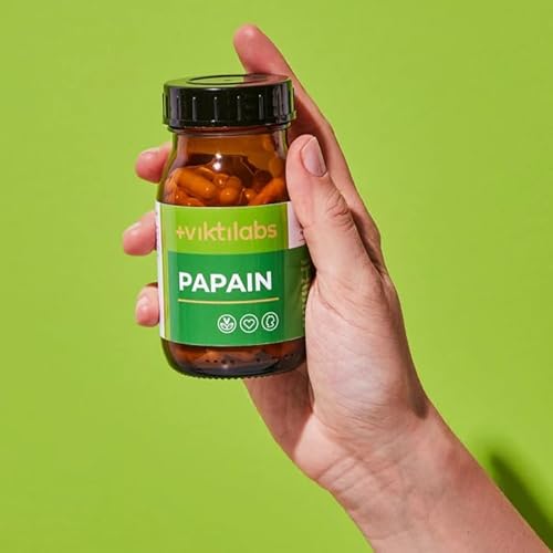 Papain Kapseln - Hochdosiertes Enzym aus Papaya - 800 mg pro Tagesdosis - Natürlich aus Kernen & Schalen gewonnen - Premium-Qualität - mehrstufige Reinigung - Ohne Zusatzstoffe - 100% vegan (1er Pack)