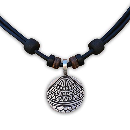 Preisvergleich Produktbild HANA LIMA Lederkette Halskette Mandala Herren Damen Surferkette Surferhalskette Surferschmuck