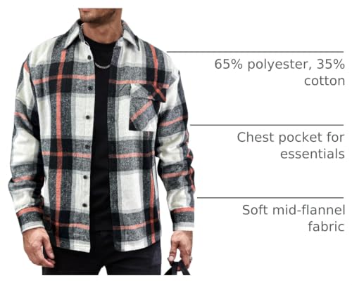 Image of JEMLDL Mens Flannel Plaid Shirts Jackets