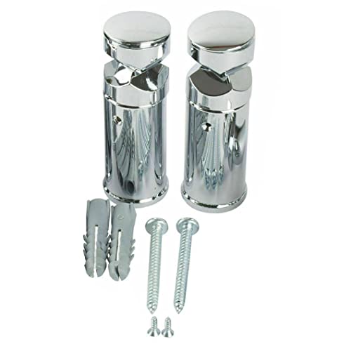 Two Single Chrome Brackets for Towel Rail Radiator Curved or Flat ABS PLASTICS