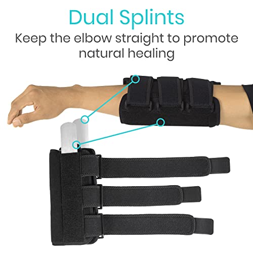 Vive Elbow Brace For Comfortable Night Elbow Sleep Support - 2 Removeable Splints Stabilize Joint For Pain Relief - For Tendonitis, Cubital Tunnel Syndrome, Ulnar Nerve, Tennis - Fits Men And Women #TOP2