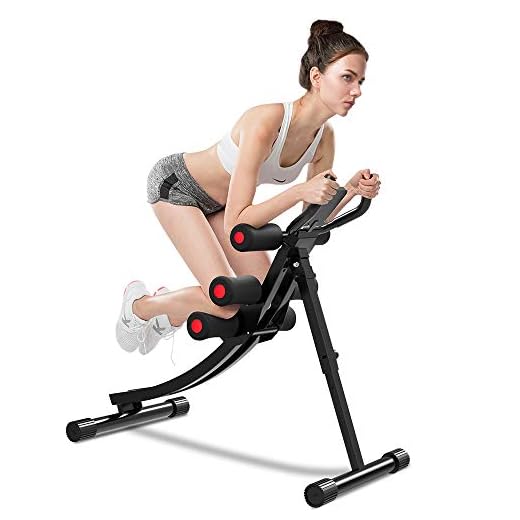 ONETWOFIT Core&Abdominal Trainers Abdominal Workout Machine, Height Adjustable Home Ab Trainer with LCD Display OT129