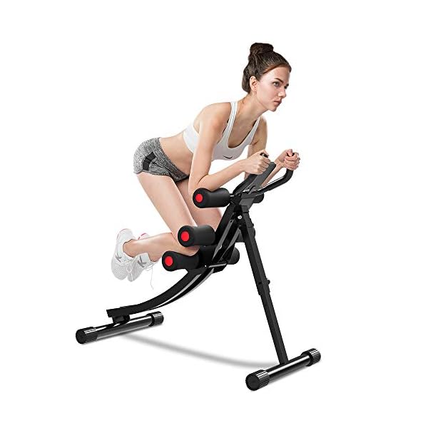 ONETWOFIT Core&Abdominal Trainers Abdominal Workout Machine, Height Adjustable Home Ab Trainer with LCD Display OT129