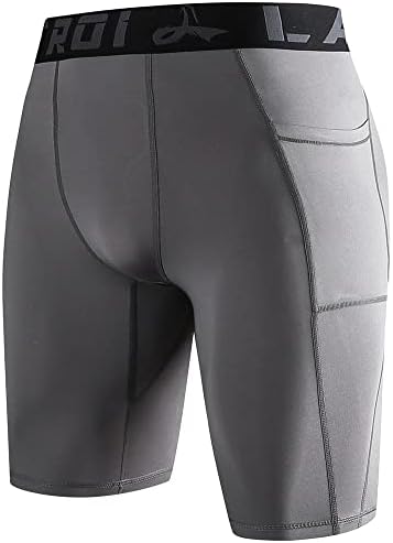 LAFROI Men's Quick Dry Cool Compression Fit Tights Shorts Waistband-YSK09