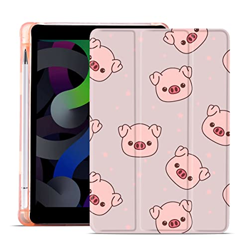 MAYCARI Cute Pink Pig Case for iPad 9.7 inch 5th/6th Gen, Support Auto Sleep/Wake, Soft TPU Case with Pencil Holder