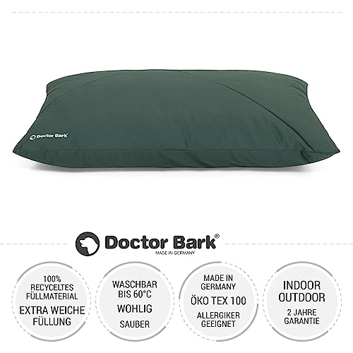 Doctor Bark Country Hundekissen Mittelgroße Hunde Waschbar - Hundebett Weich - Liegekissen Kuschelig Pflegeleicht - GreenLabel (Country-Kissen - M, Grün)
