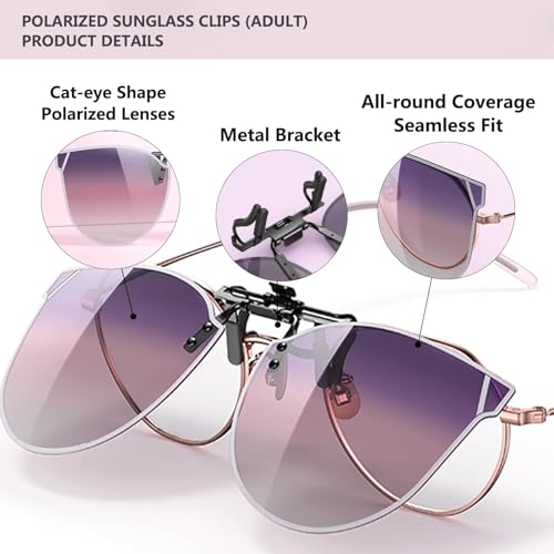 Image of Flip-Up Clip-On Polarized Sunglasses, UV Protection