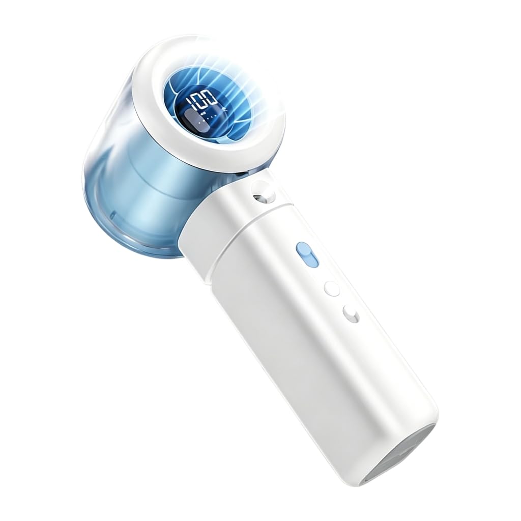 Ventilador nebulizador USB portátil contra el aire seco con doble spray y batería de 12h