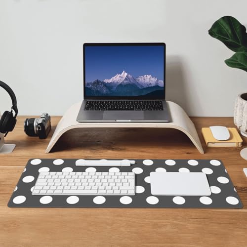 Grand tapis de souris de jeu gris foncé pour bureau et clavier PC