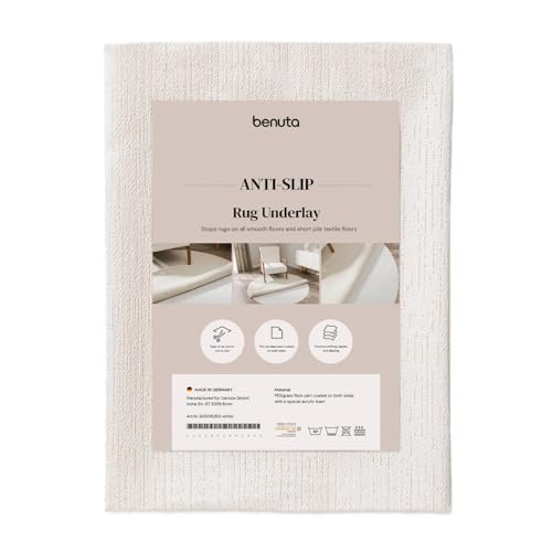 benuta Bajo Alfombra - 150 cm Redondo - Antideslizante Grande - Base Recortable - Malla para salón - Extra Underlay