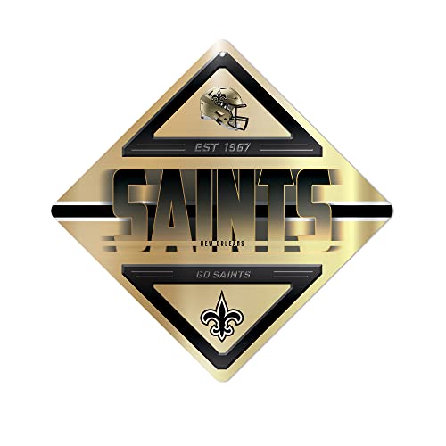 Rico Industries NFL Football New Orleans Saints Metal Crossing Sing - Home Decore Perfect for Bed Room, Man Cave, Garage