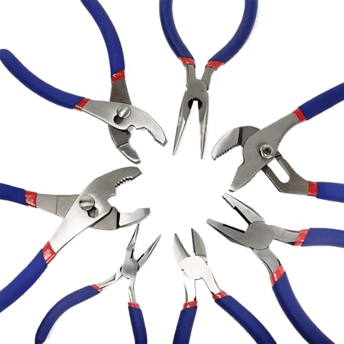 Conjunto de alicates, kit de set de alicates | Herramientas manuales Conjunto de 7,Alicates versátiles antideslizantes portátiles para taller de jardín Garage Automotive Construction Outdoor - imagen 7