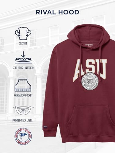 Image of JanSport NCAA Officially Licensed Rival Hoodie, Long Sleeve Unisex Sweatshirt, Cotton-Polyester Blend, Double-Layered Hood