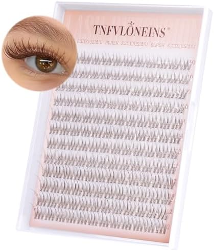 TNFVLONEINS Brown Lash Clusters Natural Cluster Eyelash Extensions Wispy Individual Lashes Extension 10-12MM Short Eyelash Clusters Natural Look CC Curl DIY Lash Extension