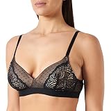 Iris & Lilly Damen Bügelloser und Wattierter BH aus Spitze, Schwarz, 75A