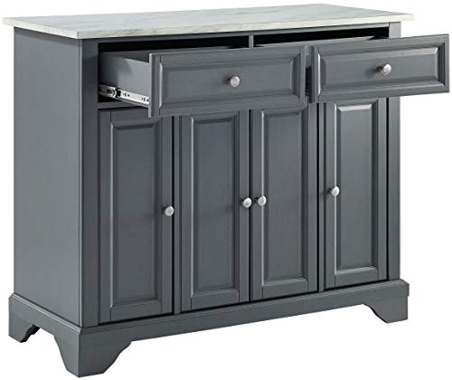 Crosley Furniture Avery Kitchen Island With Paper Marble Top, Gray #TOP6